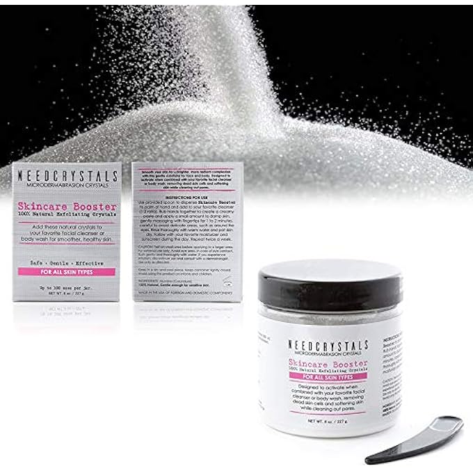 NeedCrystals MICRODERMABRASION CRYSTALS 8 OZ. / 227G. DIY FACE SCRUB. NATURAL FACIAL EXFOLIATOR FOR DULL OR DRY SKIN IMPROVES ACNE SCARS, BLACKHEADS, PORE SIZE, WRINKLES, BLEMISHES & SKIN TEXTURE - Image 4